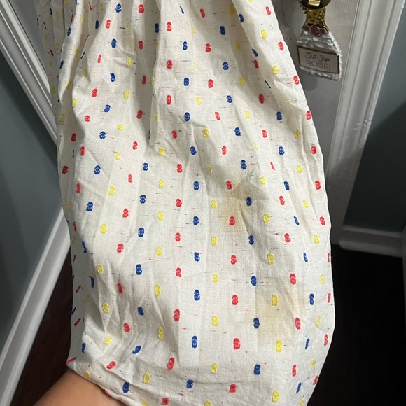 Cream Multicolor Polkadot Front Zipper Dress - Picture 8 of 8